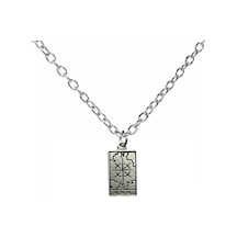 The World Tarot Kartı Figürlü Kolye 60 Cm Zincirli Zamak Kaplama Unisex Spiritüel Aksesuar Çok renkli