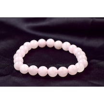 Pembe Kuvars Taşı Bileklik Aşk Taşı 8mm Çok Renkli