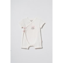 Babycosy Organic Wear %100 Organik Pamuk,2'li Kruvaze Kısa Kollu Bebek Tulum Little Princess Yazlık Kız Bebek Tulum Pembe