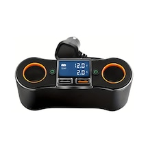 Motion003 2025 Yeni Araba Sigara Için Siyah Qc3.0 Hızlı Şarj Led Halkası Evrensel Araçlar