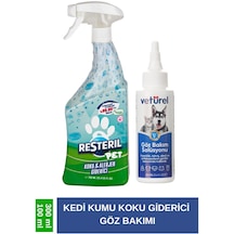 Veturel Kedi Göz Temizleme Solüsyonu Kedi Göz Damlası Kedi Kumu Kokusu Koku Giderici Pet 750ml - Göz Bakımı