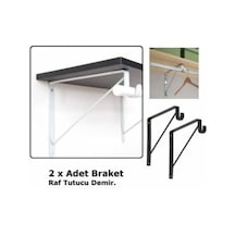 Depolife Raf Tutucu Askı Demirli Askılık Borulu Duvar Ahşap Montajlı Demir