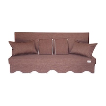 Mirzade Safir Keten Kumaş Tentesiz 28 Dns Sünger Salıncak Minderi-safir Kahve Kahverengi