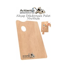 Ahşap Dikdörtgen Palet Naturel 30x40 Cm 1 Adet Büyük Boy Ahşap Boya Paleti Resim Boyama Tepsisi Akrilik Guaj Karıştırıcı