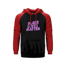 Black Sabbath Black Lives Matter Kırmızı Renk Reglan Kol Kapşonlu Sweatshirt Kırmızı