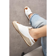 Shoetek Rounya Kadın Sneakers Bağcıklı Spor Ayakkabı Beyaz Vizon Süet Vizon Shoetek Rounya Kadın Sneakers Bağcıklı Spor Ayakkabı Beyaz Vizon Süet Vizon