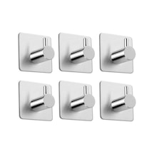 Deltahome Paslanmaz Çelik 6 Adet Tekli Havlu Askılık Kanca Inox. Metalik
