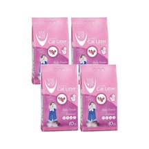 Vancat Bebek Pudrası Kokulu Bentonit Kedi Kumu 4 x 10 KG