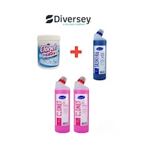 Diversey 4'lü Temizlik Paketi 2 Adet Banyo + 1 Adet Tuvalet + 1 Adet Beyazlar İçin Leke Çıkarıcı