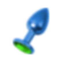 Red Fox Metal Yeşil Taşlı Mavi Anal Plug Orta Boy