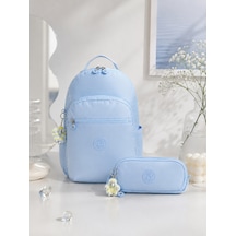 Kipling Kız Çocuk Okul Çantası 2'li Set Çanta Ve Kalemlik Kpsetkpkı713502 Mavi