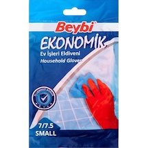 Beybi Ekonomik Ev İşleri Eldiveni No: 7 - 7,5 Beden Kırmızı S