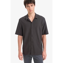 DeFacto Relax Fit Apaş Yaka Hafif Kumaş Yazlık Kısa Kollu Gömlek F2838AX25SPAR104