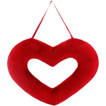 Neco Plush Kırmızı Delikli Kalp Velboa 46 CM