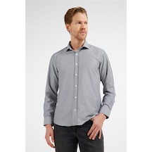 İmza Siyah - Beyaz Çizgili Desen İtalyan Yaka Uzun Kol Cepsiz Slim Fit Pamuklu Gömlek 1004255217 Siyah - Beyaz
