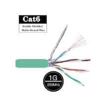 Mekas Sf/utp-4x2x24/7-pur+hffr ,8-damar/çok Telli Blendajlı+folyo Pur Cat6 Ethernet Kablo