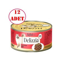 Reflex Plus Delizzia Kedi Konservesi Sos İçinde Dana Parça Etli 85 Gr 12 Ad