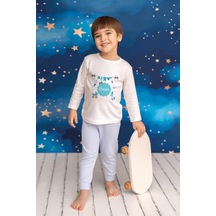 Pia Baby İsimli Erkek Çocuk Pijama Takımı %100 Pamuk Penye İsme Özel Baskılı Kişiselleştirilebilir Pijama Seti 20317m14pi Krem