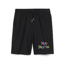 Mary Poppins Colorful Letters Erkek Siyah Şort 001