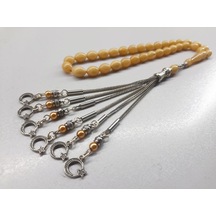 Soma Tesbih Beyzi Kesim Beyaz Hamur Hareli Sıkma Keyribar Tesbih 7 x 10.5 CM