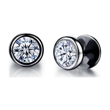 Siyah Op Retro Yuvarlak Küpe