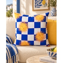 Modern Ev Dekorasyonu İçin Desenli Kırlent Kılıfı - 45x45 Cm Fermuarlı Çok Renkli
