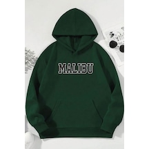 Medinenur Unisex Malibu Baskılı Sweatshirt Yeşil