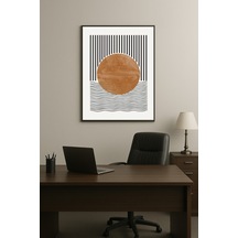 Velo 02 - Gerçek Cama Baskı Siyah Alüminyum Metal Çerçeveli Tekli Modern Cam Tablo