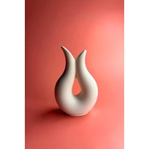Lale Vazo M2 - Ham Seramik Bisküvi 1 Adet 18 Cm