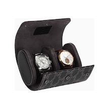 Modalo Optimus Watch Roll, 6 Saat Için Mikroleder Seyahat Kutusu Saat Kutuları Siyah