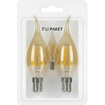 Kes600 Led Flamanlı Buji Ampul 4w 2700k E14 2 Li Paket