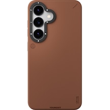 Galaxy S25 Kılıf Magsafe Uyumlu Mat Deri Desenli Youngkit Tech Fashion Serisi Kapak Kahverengi