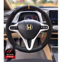 Honda Cr-v Mk3 Dikme Direksiyon Kılıfı Alcantara Süet Mat Karbon Taba Yüzük Ve Dikiş 2007-2012