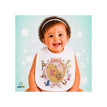 Winnie The Pooh Keten Bebek Mama Önlüğü Yumuşak - Emici - Yıkanabilir - Özel Tasarım P204 Çok Renkli