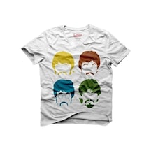 Tshirthane Beatles Silhouette Beyaz Tişört Erkek Tshirt