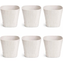 So-zb05 Zambak Dekoratif Plastik Saksı 8.8 Litre No:5 Kirli Beyaz 6 Adet
