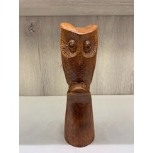 El Yapımı Ahşap Oymalı Baykuş (22 Cm)