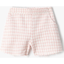 Koton Tüvit Şort Cepli Pamuklu Beli Lastikli Pembe Ekose 3skg40009aw 3SKG40009AW2C7 Pembe