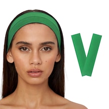 2li Kadın Saç Bandı Bandana Pamuk Likralı Spor Headband Yeşil