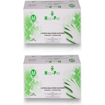 Pudrasız Lateks Eldiven 100'lü Paket 2 Adet M Beden