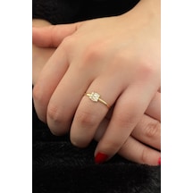 Fiyonk Kuyumculuk 14 Ayar Altın Üçlü Baget Yüzük 001