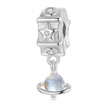 Astronot Sallantılı Yıldız Klips Charm Gümüş