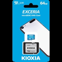 Kıoxıa 64gb Exceria, Lmex1l064gg2, Uhs-1, Cl10, 100mb/s, Microsd Kart Bellek Sd Adaptörlü