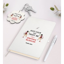 Kişiye Özel Eczacı Teknisyeni Beyaz Defter Kalem Ve Anahtarlık He N11.1402