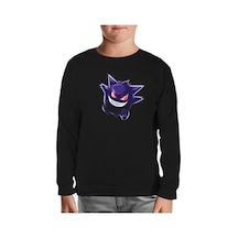 Pokemon Go - Gengar Siyah Çocuk Sweatshirt