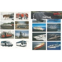 Taşıtlar Sticker Çıkartma 8 Yaprak 64 resim 4x6 cm lik