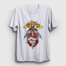 Presmono Unisex Always Bon Jovi T-shirt Beyaz