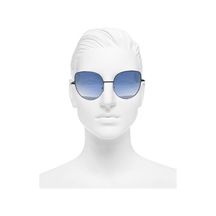 Vintage Fashion Hafif Unisex Güneş Gözlüğü Güneş Gözlüğü Mavi Beyaz Şık Dma20 Gümüş