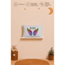 İsme Özel Kız Bebek Yastık Kılıfı 35x45 Cm %100 Pamuk Organik Baskılı İsimli Bebek Hediyesi 2051y