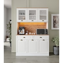 Gözde Kahve Köşesi - 140 Cm Mdf Mutfak Dolabı - Led Aydınlatmalı